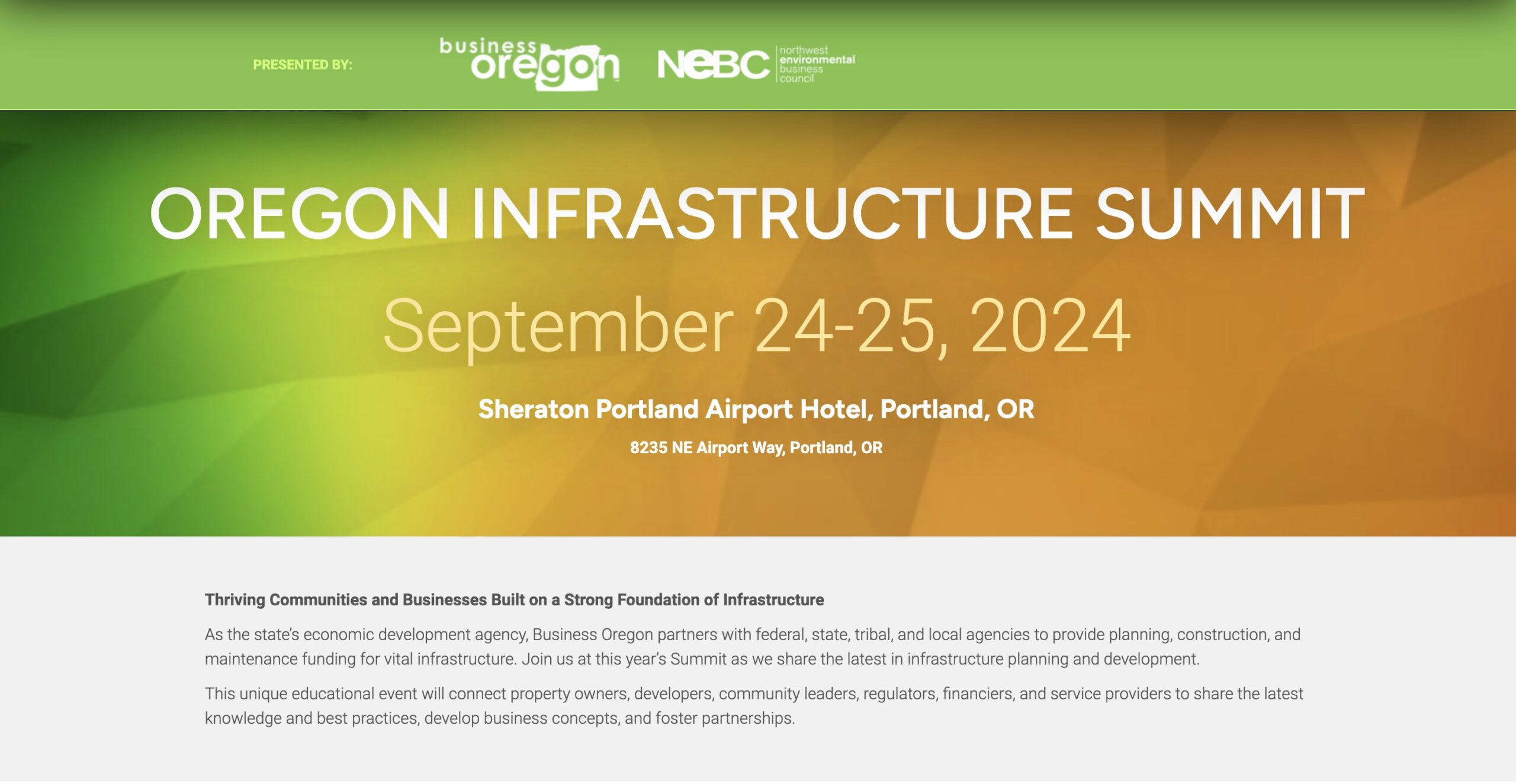 Oregon Infrastructure Summit 2024